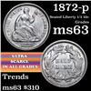 Image 1 : 1872-p Seated Liberty Half Dime 1/2 10c Grades Select Unc