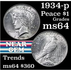 1934-p Peace Dollar $1 Grades Choice Unc