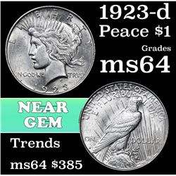 1923-d Peace Dollar $1 Grades Choice Unc