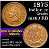 Image 1 : 1875 Indian Cent 1c Grades Select Unc RB