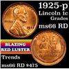Image 1 : 1925-p Lincoln Cent 1c Grades GEM+ Unc RD