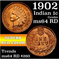 1902 Indian Cent 1c Grades Choice Unc RD