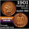Image 1 : 1901 Indian Cent 1c Grades Select Unc RD