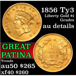 1856 Ty3 Liberty Gold Dollar 1 Grades AU Details
