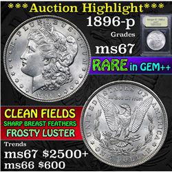 ***Auction Highlight*** 1896-p Morgan Dollar $1 Graded GEM++ Unc By USCG (fc)