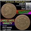 Image 1 : ***Auction Highlight*** 1812 Classic Head Large Cent 1c Graded f, fine By USCG (fc)