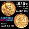 Image 1 : 1936-s Lincoln Cent 1c Grades GEM Unc RD
