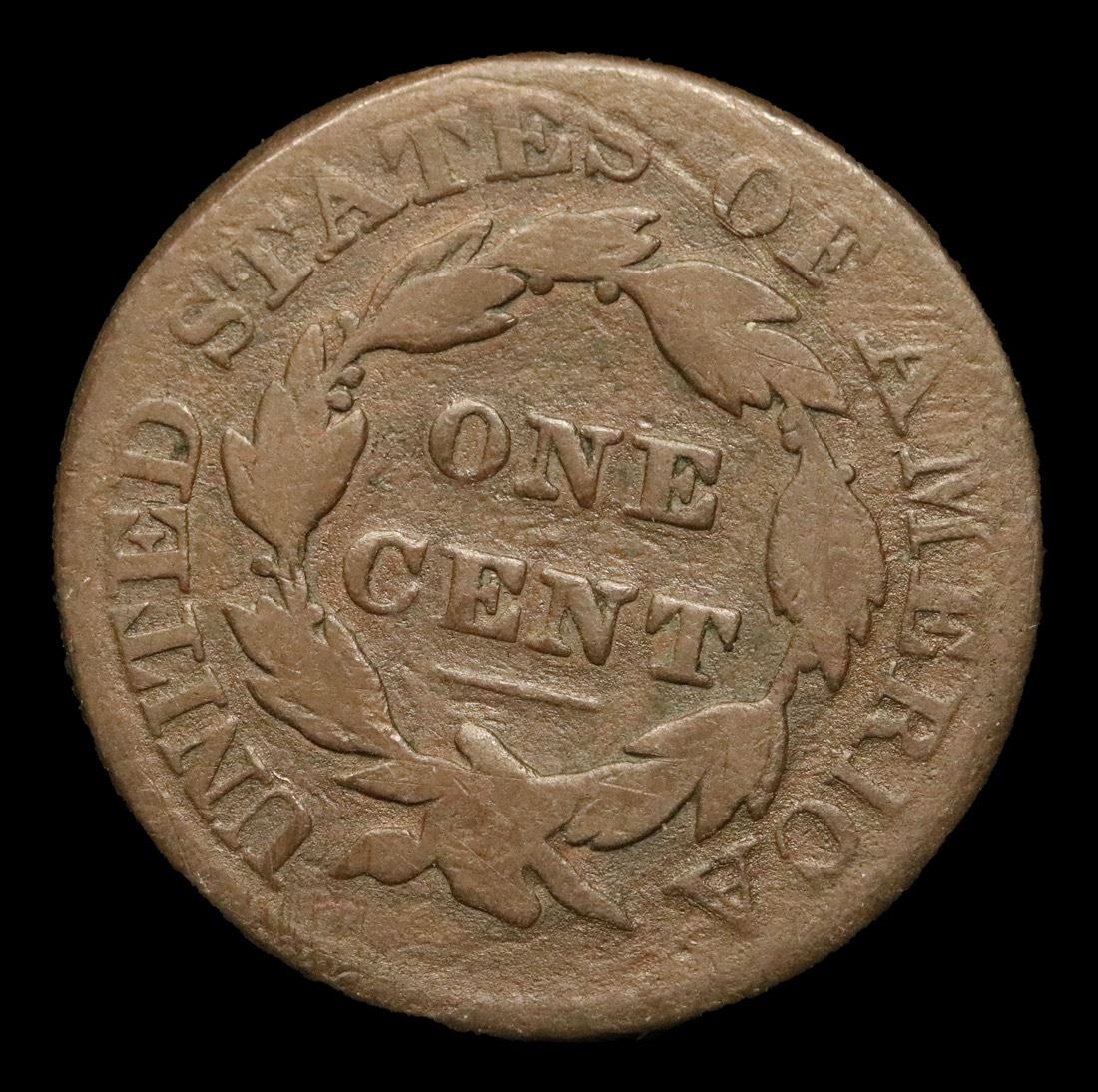 1828 Head Large Cent 1c Grades vg+