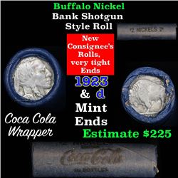 Full roll of Buffalo Nickels, 1923 on one end & a 'd' Mint reverse on other end (fc)
