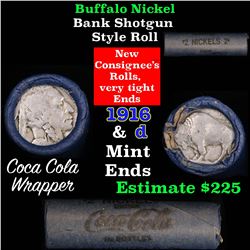 Full roll of Buffalo Nickels, 1921 on one end & a 'd' Mint reverse on other end (fc)