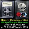 Image 1 : 1995-p Olympic Gymnast Commem Proof Silver Dollar Modern Commem Dollar $1 Graded GEM++ Proof Deep Ca