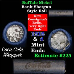 Full roll of Buffalo Nickels, 1916 on one end & a 'd' Mint reverse on other end (fc)
