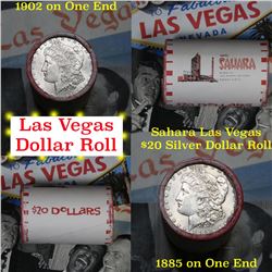 ***Auction Highlight*** $20 Morgan & Peace Bank style Roll Stamped Dunes Hotel & Casino Las Vegas (f