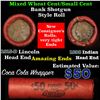 Image 1 : Mixed small cents 1c orig shotgun roll, 1915-d one end, 1898 Indian cent other end