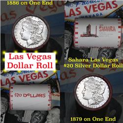 ***Auction Highlight*** $20 Morgan & Peace Bank style Roll Stamped Dunes Hotel & Casino Las Vegas (f