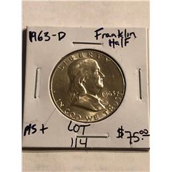 1963 D Franklin Silver Half Dollar Nice Early US Coin