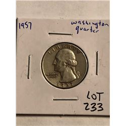 1957 P Washington Silver Quarter Nice Early US Coin