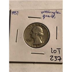 1957 P Washington Silver Quarter Nice Early US Coin