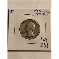 1951 P Washington Silver Quarter Nice Early US Coin