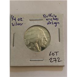 999 Fine Silver Buffalo Cheif 1/4oz Silver Bullion Coin