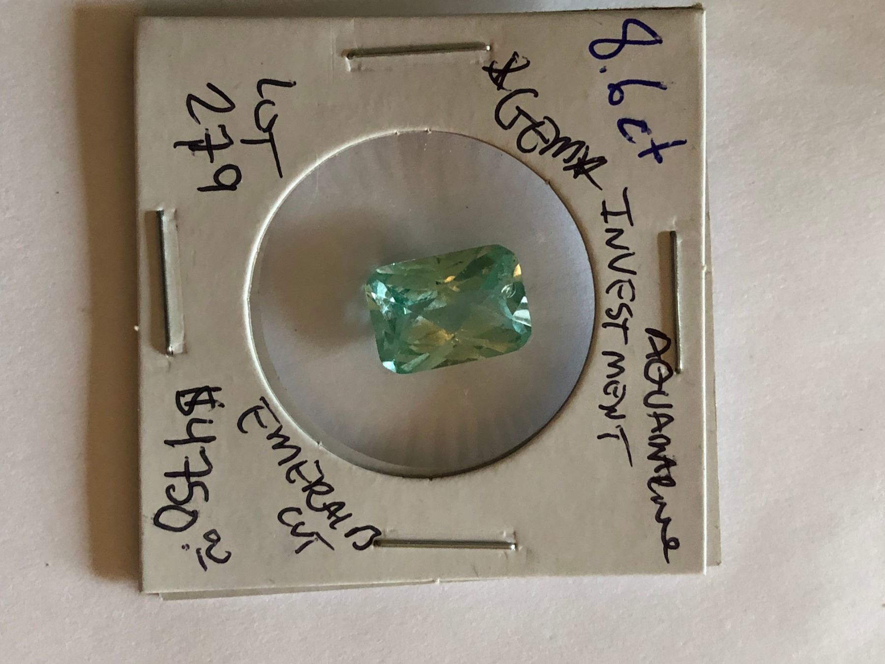 Rare 8.60 Carat HUGE AQUAMARINE Investment *GEM QUALITY* Emerald Cut