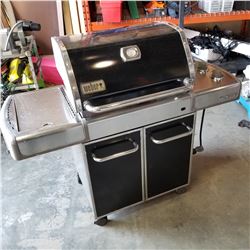 WEBER GENESIS BLACK AND STAINLESS PROPANE BBQ