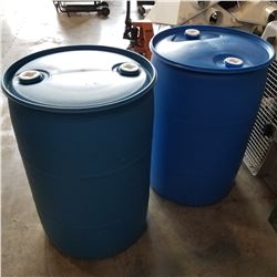 2 BLUE 45 GALLON DRUMS