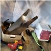 Image 1 : BOX OF TOOLS, HAND SAWS, AND HAMMERS WITH FISH COOLER