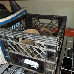 BLACK CRATE OF METAL AND OTHER CASTORS