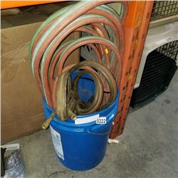 BLUE BUCKET W/ WELDING GAS LINES