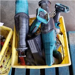 TOTE OF MAKITA CORDLESS TOOLS AND CHARGER