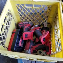 CRATE OF MILWAUKEE CORDLESS TOOLS