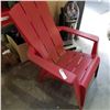 Image 1 : RED PLASTIC ADIRONDACK CHAIR