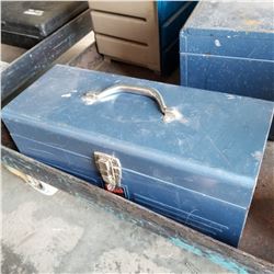 BLUE BENCH TOOL BOX W/ CONTENTS