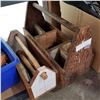 Image 2 : 2 ANTIQUE WOOD TOOL BOXES W/ HAMMER AND BRUSH