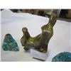 Image 2 : DILO SIGNED BRONZE AND MARBLE FIGURE, AND 3 EASTERN STONE FIGURES