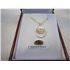 Image 2 : 10KT YELLOW GOLD 6mm CULTURED PEARL PENDANT W/ STERLING GOLD PLATED CHAIN W/ APPRAISAL $500