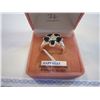 Image 2 : STERLING SILVER GENUINE 1/45CT/10 SAPPHIRES BLUE AND WHITE SAPPHIRE CLUSTER RING SIZE 6.75 W/ APPRAI