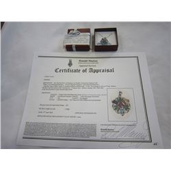 STERLING SILVER GENUINE 2.95CTS RUBY, EMERALD, AND GEMSTONE PENDANT W/ CHAIN W/ APPRAISEL $565