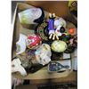 Image 2 : 2 TRAYS OF OIL LAMPS, EGG CHINA BOXES, MIRRORS, AND MUSIC BOXES