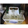 Image 2 : VINTAGE POP BOTTLES IN PEPSI TOTE AND GLASS MILK BOTTLES
