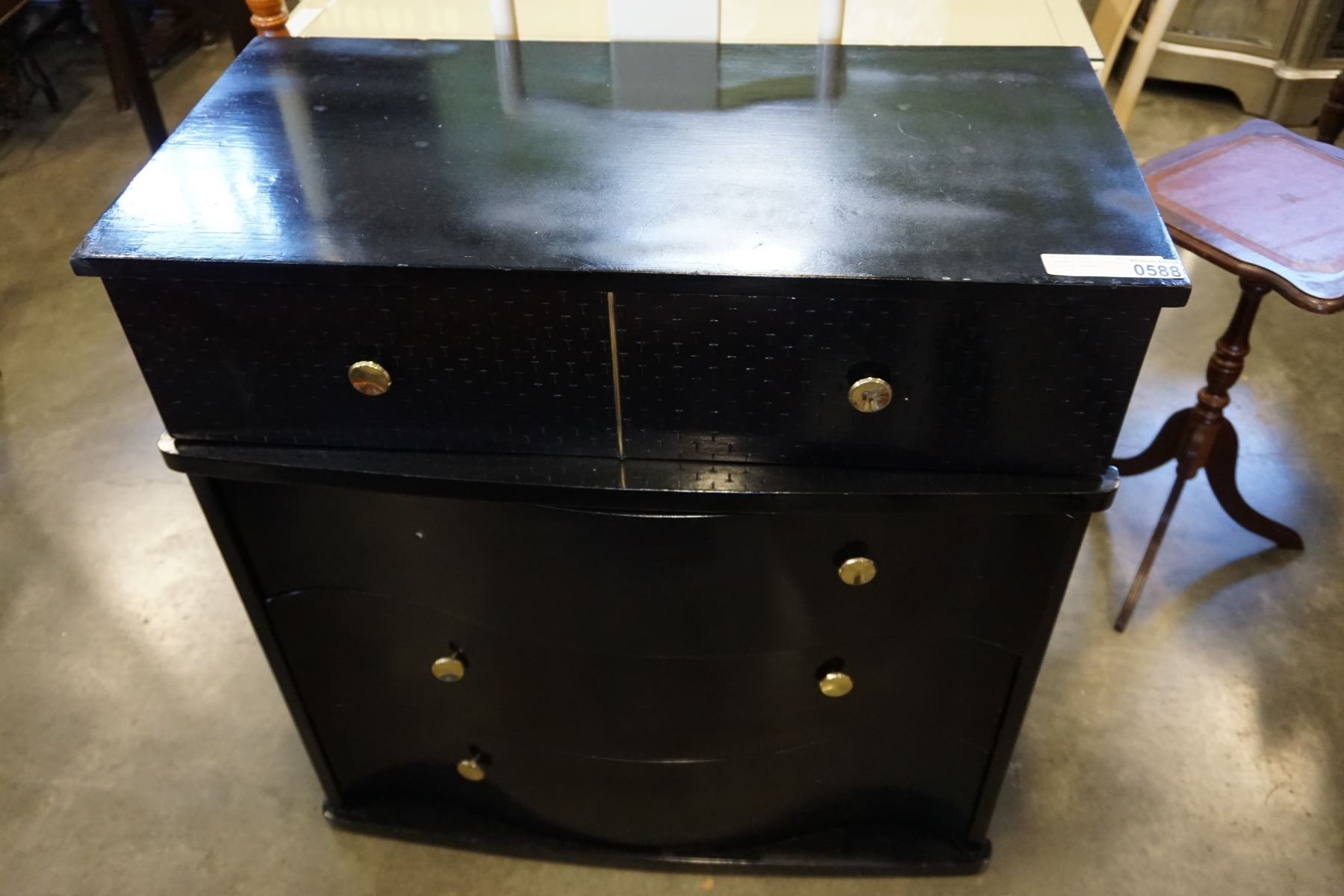 4 DRAWER PAINTED BLACK KROEHLER DRESSER