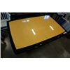 Image 2 : BLACK AND YELLOW LAQUER DINING TABLE W/ JACK KNIFE LEAF