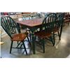 Image 2 : GREEN AND MAPLE DINING TABLE W/ 6 CHAIRS