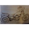 Image 2 : WOOD BURNED HARLEY DAVIDSON CLOCK