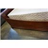Image 2 : KINGSIZE CHERRY FINISH BEDFRAME WITH LEATHER INSET HEADBOARD
