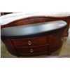 Image 2 : LEATHER TOP STORAGE BENCH CHERRY FINISH