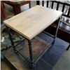 Image 1 : WOOD TOP INDUSTRIAL METAL BASE ENDTABLE