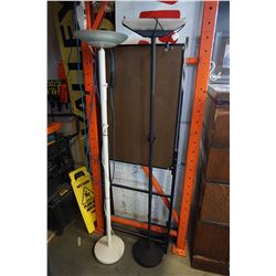 WHITE FLOOR LAMP, AND BLACK METAL DECORATIVE FLOOR LAMP