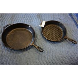 2 LODGE CAST IRON FRYING PANS